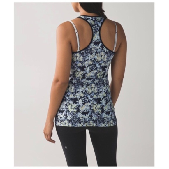 LULULEMON Cool Racerback Tank in Crosscourt Petal Black Clarity Yellow - Picture 2 of 5